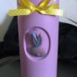 pink 12 inch vase with bunny accent new