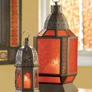 SMALL AMBER GLASS MOROCCAN LANTERN-33145