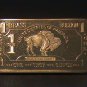 1 TROY OZ BRASS BUFFALO BULLION BAR .999 PURE