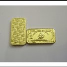 1 GRAM BRASS SHIP BULLION BAR .999 PURE