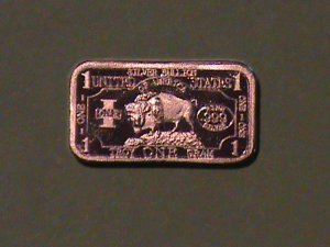 1 GRAM SILVER RISING SUN BUFFALO BULLION BAR .999 PURE