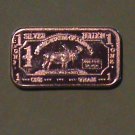 1 GRAM SILVER MOOSE BULLION BAR .999 PURE