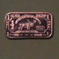 1 GRAM SILVER MOOSE BULLION BAR .999 PURE