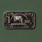 1 GRAM SILVER RHINO BULLION BAR .999 PURE