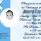 Blue Plaids/Any Color Photo Baptism and Christening Invitations 5 x 8
