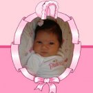Photo Baptism and Christening Invitations 5 x 8 Bonnet Frame in Blue