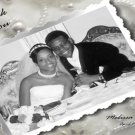One Main Photo Pearls and Rhinestones Wedding Photo Thank You Card