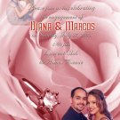 Pink Roses & Ring Photo Engagement and Wedding Announcements 5 x 8