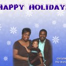 Falling Snowflakes in Blue with Pic Custom Photo Christmas Cards 5x8