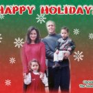 Falling Snowflakes in Red & Green Custom Photo Christmas Cards 5 x 8