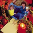 Poinsettia Religious Bible & Photo Custom Photo Christmas Cards 5 x 8