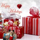 White Christams Tree and Presents Custom Photo Christmas Cards 5 x 8