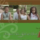 Modern Brown and Green Three Frames Custom Photo Christmas Cards 5x8