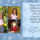 Trendy Three Photo and Snowflakes Custom Photo Christmas Cards 5 x 8