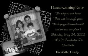 Modern BW Photo Moving Announcement & Housewarming Party Invitations