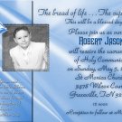 Blue  any Color Photo Communion Invitations & Confirmation Invitations