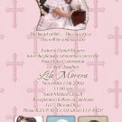 Four Photos Pink Photo Communion Invitations & Confirmation