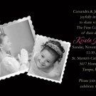 Elegant Black for Girls Photo Communion Invitations & Confirmation
