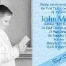 Blue and Swirls Photo Communion Invitations & Confirmation Invitations