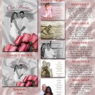 Black and White Pink Roses Folded Photo Wedding Invitations Package