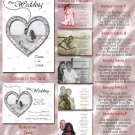 Silver or Any Color Hearts Folded Photo Wedding Invitations Package