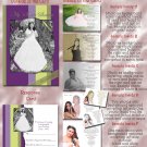 Purple & Lime Stripes Folded Photo Quinceanera Sweet 16 Invitations