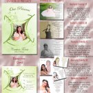 Princess Tiara Green Folded Photo Quinceanera Sweet 16 Invitations Pkg