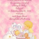 Precious Moments Baby Shower Invitations Baby Girl & Angel pink