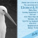 Stork Baby Shower Invitations Optional Photos & Ultrasound pic blue