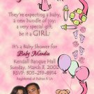 Photo Baby Shower Invitations Stork, Bear or ultrasound photo Pink