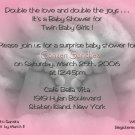 Photo Baby Shower Invitations Baby Feet Twins in Black &  White & Pink