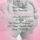 Photo Baby Shower Invitations Baby Feet Elegant and Classy Pink