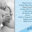 Photo Baby Shower Invitations Hands and Feet Swirls in Blue