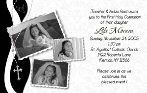 Joyful Collage Black/White Photo Communion Invitations Confirmation