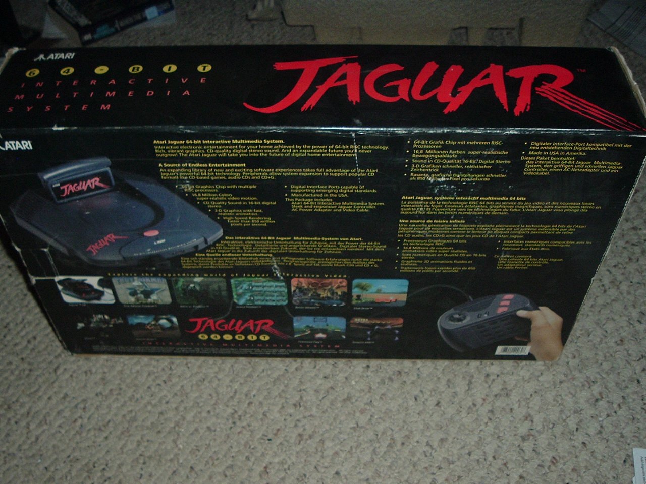 Atari Jaguar SYSTEM COMPLETE IN BOX with Power, RF Switch, Controller ...