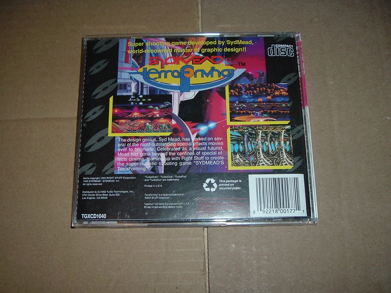 Syd Mead's TerraForming MINT & COMPLETE (Turbo Duo USA Super CD) terra ...