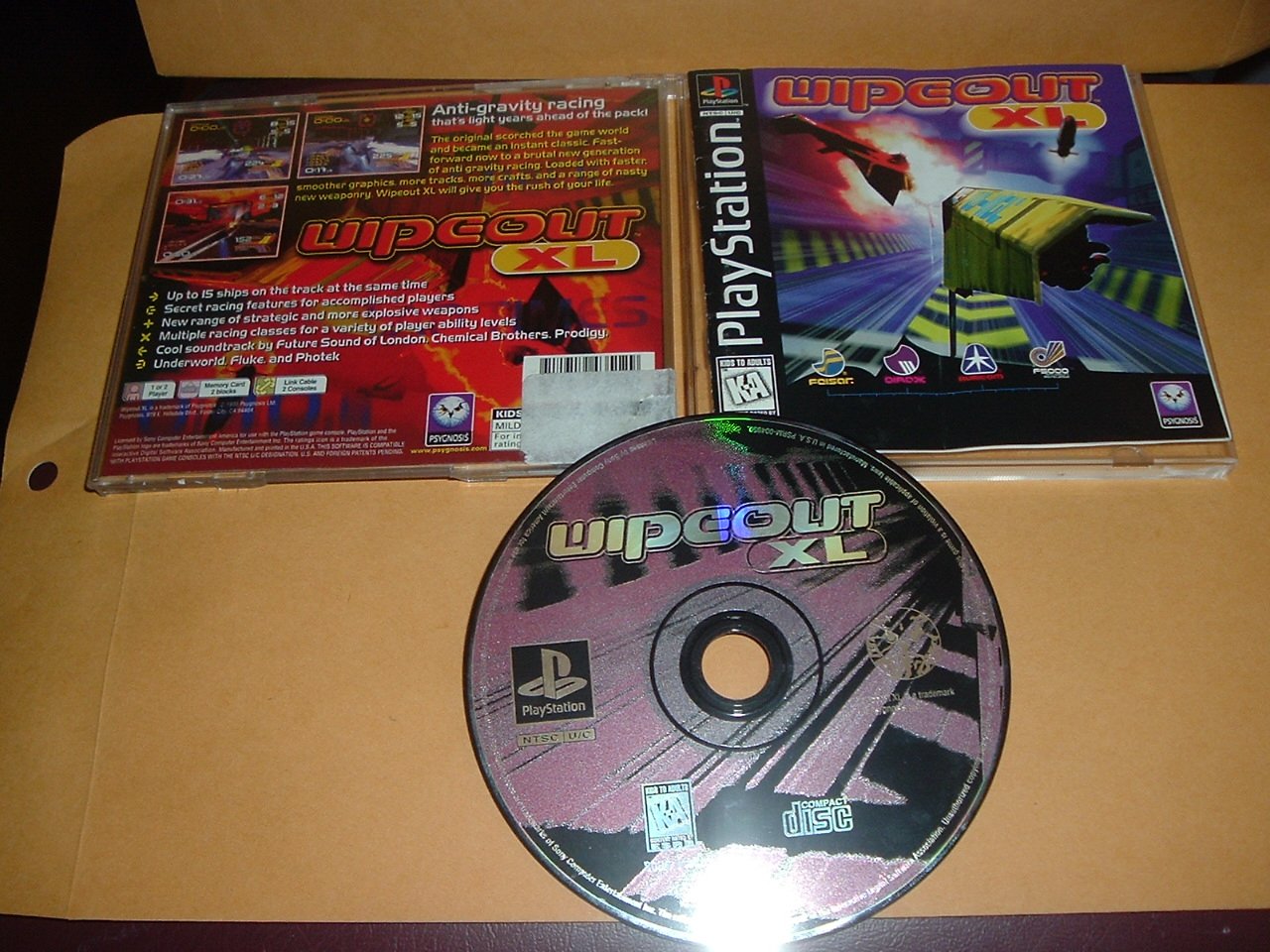 Wipeout Xl Sony Ps1 Complete In Case Bonus Guide Codes Playstation For Sale