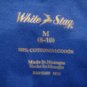 New Medium White Stag Cotton Blue Shirt