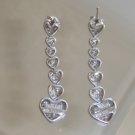 New Pave Diamond Heart Drop Earrings