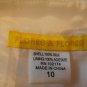 Size 10 Flores & Flores Bone Flat Front Silk Pants