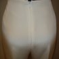 Size 10 Flores & Flores Bone Flat Front Silk Pants