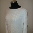 L Merona White Cotton Sweater