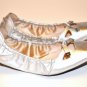 New Tod's Silver Leather Ballet Flats Size 11