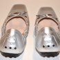 New Tod's Silver Leather Ballet Flats Size 11