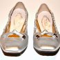 New Tod's Silver Leather Ballet Flats Size 11