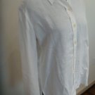 Size 8 White DKNY Linen Long Sleeve Shirt