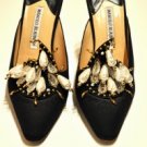 Manolo Blahnik 40/10 Black w/Pearls Heels