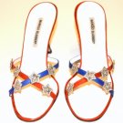 Manolo Blahnik 41/11 Red & Blue Heels