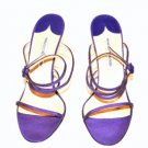 Manolo Blahnik 40.5/10.5 Purple Silk Crisscross Heels