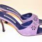 New Manolo Blahnik Purple Suede Slide Size 41.5/11.5